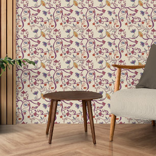 Burgundy Marsala Bohemian Pattern Behang