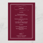 Burgundy Marsala Elégant Menu Mariage (Devant)