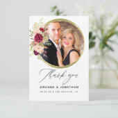 Burgundy-Marsala en Blush Geometric Boho Wedding Bedankkaart (Staand voorkant)