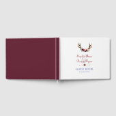 Burgundy Marsala Floral Antlers Weddenschap Gastenboek (Volledig)