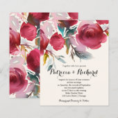 Burgundy Marsala Floral Cheap Wedding (Voorkant / Achterkant)