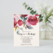 Burgundy Marsala Floral Cheap Wedding (Staand voorkant)