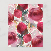 Burgundy Marsala Floral Cheap Wedding (Achterkant)