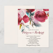 Burgundy Marsala Floral Cheap Wedding (Voorkant / Achterkant)