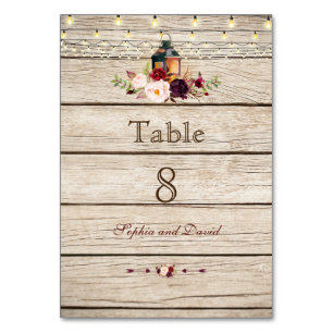 Burgundy Marsala Floral Lantaarn Kaart