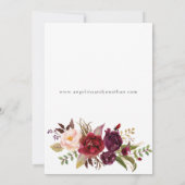 Burgundy Marsala Floral Rehearsal Dinner White Kaart (Achterkant)