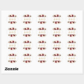Burgundy Marsala Floral Wedding Favor Sticker (Feuille)
