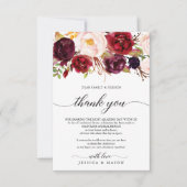 Burgundy Marsala in Lieu Favors Place Card Aankondiging (Voorkant)