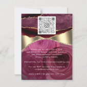 Burgundy Marsala Rozen Border QR Code Gold Glitter (Achterkant)