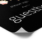 Burgundy Marsala Sign Guestbook Poster Black (Hoek)