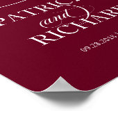 Burgundy Marsala Welkom in ons beginbord Poster (Hoek)