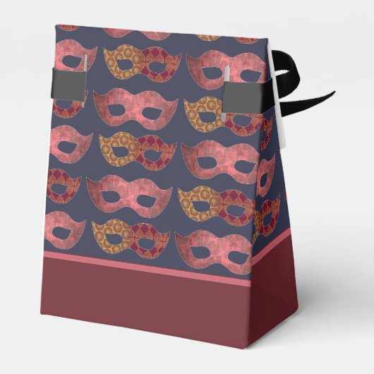 Burgundy Masquerade maskers Pattern Bedankdoosjes (Achterkant)
