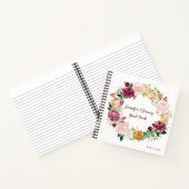 Burgundy Mauve Blush Rustic Floral Livre d'invités (Intérieur)