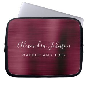 Burgundy Metallic - Monogram Business Professional Laptop Sleeve
