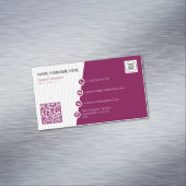 Burgundy Minimaal Formeel QR-code Magnetisch Visitekaartje (Voorbeeld)