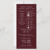 Burgundy Minimalist Wedding Infographic Program (Voorkant)