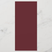 Burgundy Modern Elegant Simple Menu Mariage (Dos)