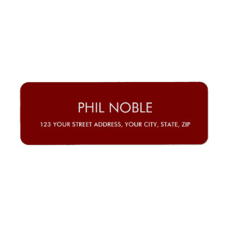 BURGUNDY modern simple professional name monogram Etiket