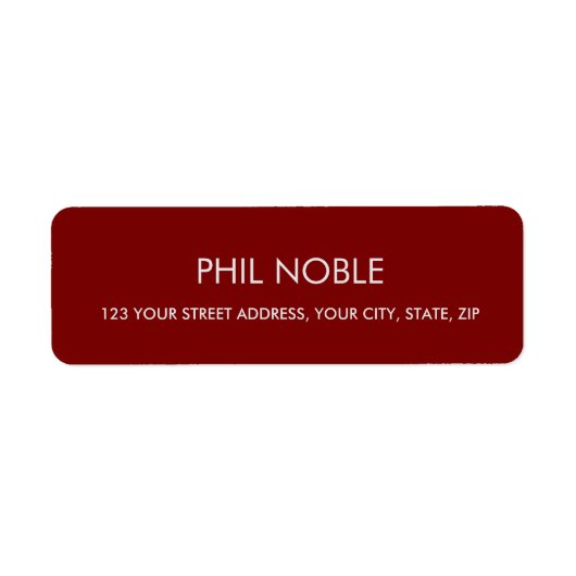 BURGUNDY modern simple professional name monogram Etiket (Voorkant)