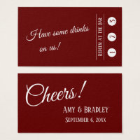 Burgundy Moderne 3 Punch Drink Cartes de billets