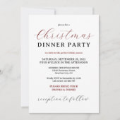 Burgundy Moderne Minimale kerstfeestdag Kaart (Voorkant)