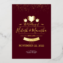 Burgundy Monogram logo met duif trouw goud