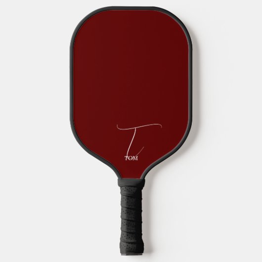 Burgundy Monogrammed Pickleball Paddle (Voorkant)