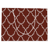 Burgundy Moroccan Lattice Pattern Groot Cadeauzakje (Achterkant)