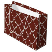 Burgundy Moroccan Lattice Pattern Groot Cadeauzakje (Voorkant Gekanteld)