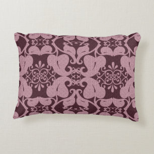 Burgundy N Pink Modern Elegant  Leaf Patroon Decoratief Kussen