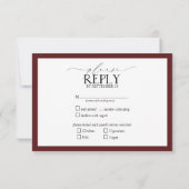 Burgundy Navy Blue Floral Aquarelle Script RSVP (Dos)