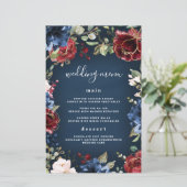 Burgundy Navy Blue Gold Blush Mariage Cartes de me (Debout devant)