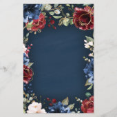 Burgundy Navy Blue Gold Blush Mariage Cartes de me (Dos)