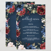 Burgundy Navy Blue Gold Blush Mariage Cartes de me (Devant / Derrière)