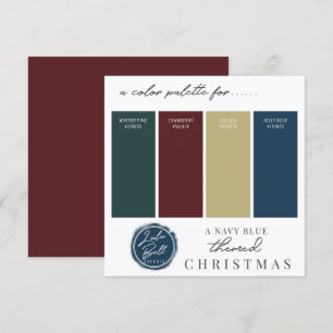 Burgundy Navy Blue Gold en Green Color Palette Kaa Kaart