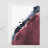 Burgundy & Navy Blue Wedding Invitation Kaart (Achterkant)