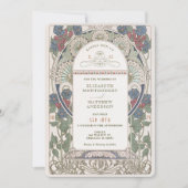 Burgundy Navy Blue Wedding Invitations Art Nouveau (Devant)