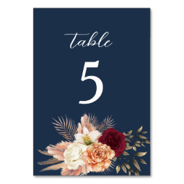 Burgundy Navy Blue Wedding Kaart