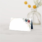 Burgundy Navy Blush Floral Gold Geometric Wedding (Achterkant)