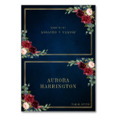 Burgundy Navy Blush Floral Gold Mariage Carte Plac (Par défaut)