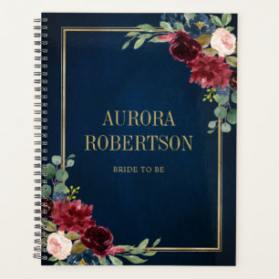 Burgundy Navy Blush Floral Or géométrique