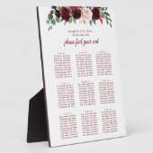 burgundy navy blush floral sechart fotoplaat (Zijkant)