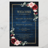 Burgundy Navy Blush Geometric Wedding Program (Voorkant)