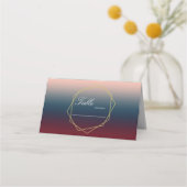 Burgundy Navy Blush Ombre Geometric Wedding (Voorkant)