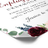 Burgundy Navy Blush Unplugged Wedding Ceremony Poster (Hoek)