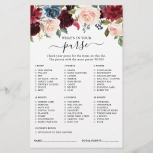 Burgundy Navy Blush Vrijgezellenfeest Game