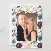 Burgundy, Navy en Blush Floral Wedding Update IV Kaart (Achterkant)