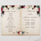 Burgundy Navy Floral Rustic Boho Country Programme (Dos)