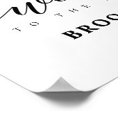 Burgundy Navy Floral Rustic Boho Weddenschap Welko Poster (Hoek)