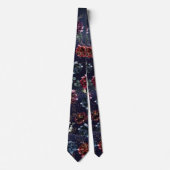 Burgundy Navy Floral Symphony Mariage Cravate (Devant)